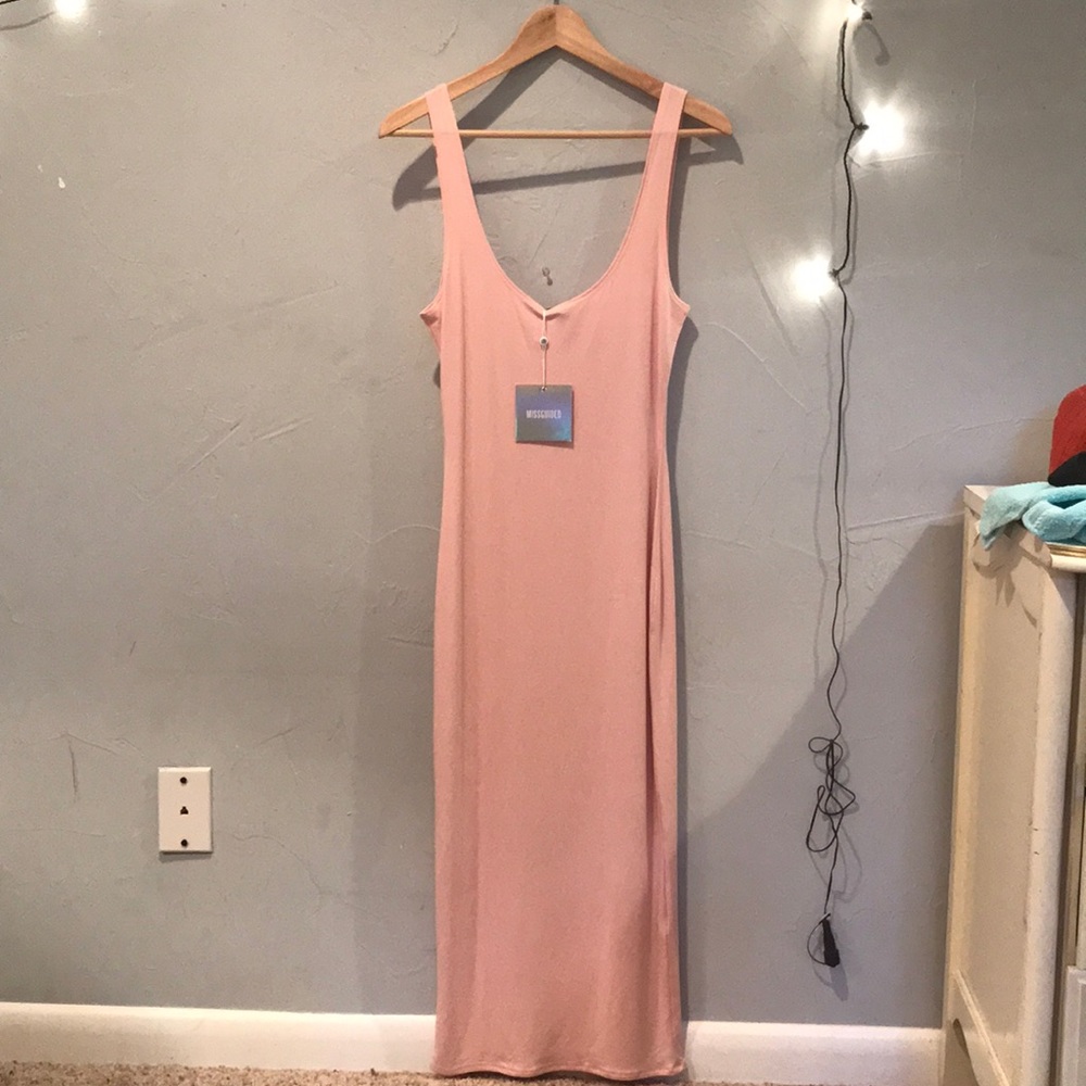 MissGuided Light Baby Pink Soft Tee Dress size 6